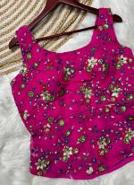 Georgette Silk Rani Traditional Wear Embroidery Work Crop Top